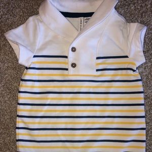 Janie and Jack Yellow and Blue Striped Romper